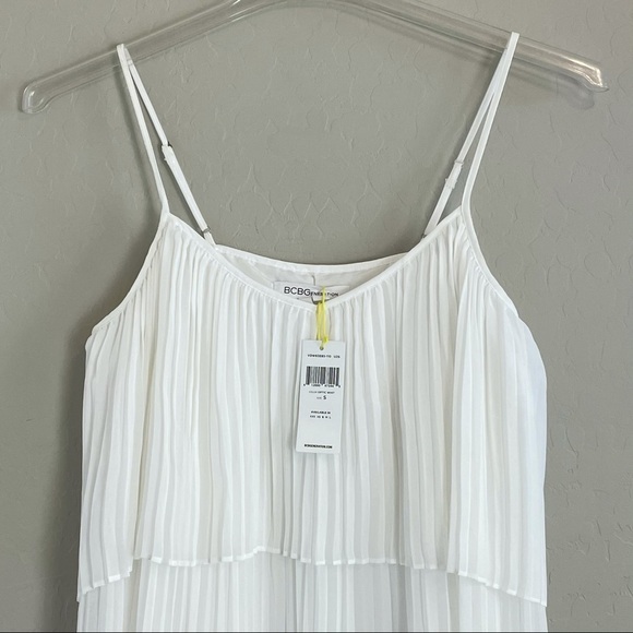 NWT BCBGeneration White Pleated Mini Dress size S - Picture 3 of 8